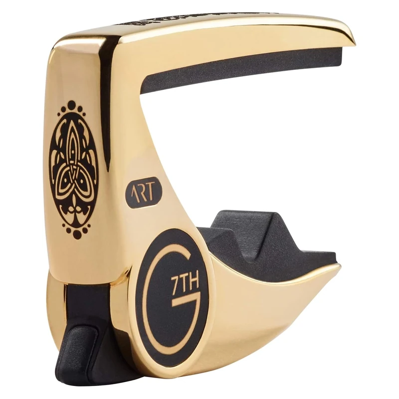G7th Performance 3 6 String Celtic Gold Plate Guitar Capo - Groundbreaking Tension Control & Adaptive Radius Technology - Perfect Capo for Acoustic Guitar and Electric Guitar, UK Designed Excellence