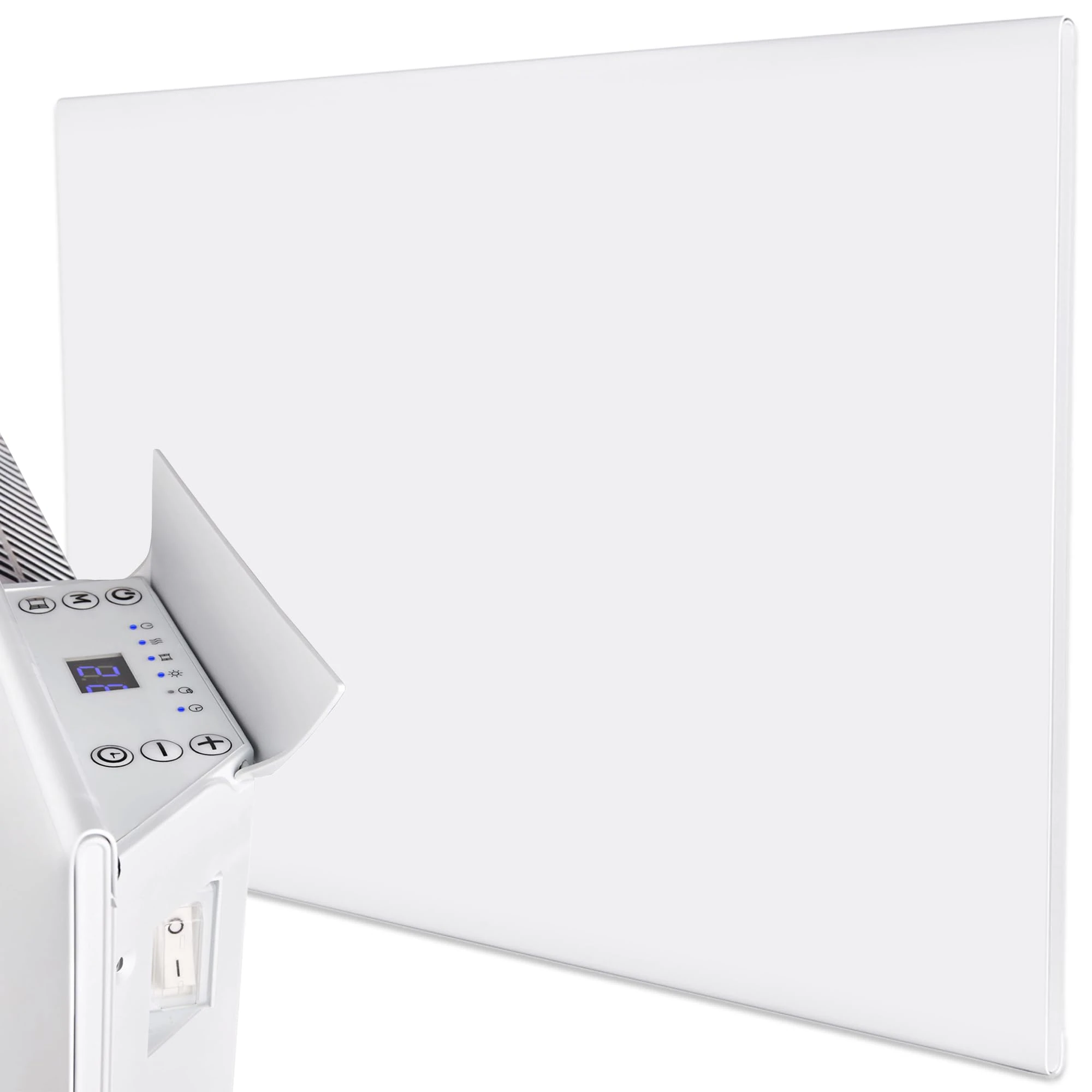 MYLEK Panel Heater Radiator Electric 1.5KW Daily and Weekly Timer, Digital Thermostat, Wall Mounted Slimline White Panel Heater for Bathroom, Office, Bedroom, Garage Lot 20 Compliant (1500 Watt)