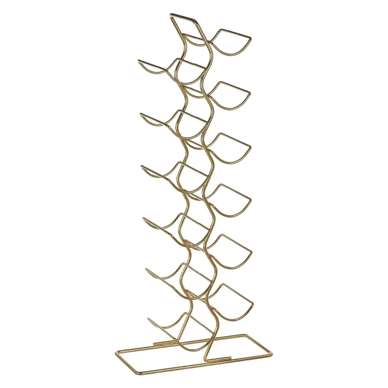 Premier Housewares 509917 12 Bottle Wine Rack, Gold Finish