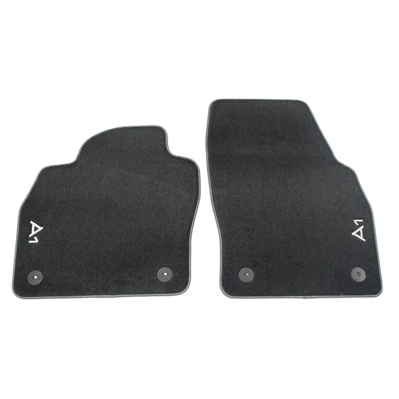 Audi 82B061275MNO Premium Textile Floor Mats 2 x Fabric Mats Front Velour Mats Black with A1 Lettering