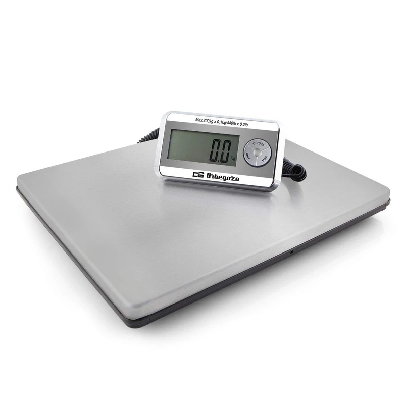 Orbegozo PC 5500 Industrial Kitchen Scales, Maximum Capacity of 200 kg, Stainless Steel Surface (39 x 31 cm), Tare Feature, Works with Batteries and Power Adapter - Image 1