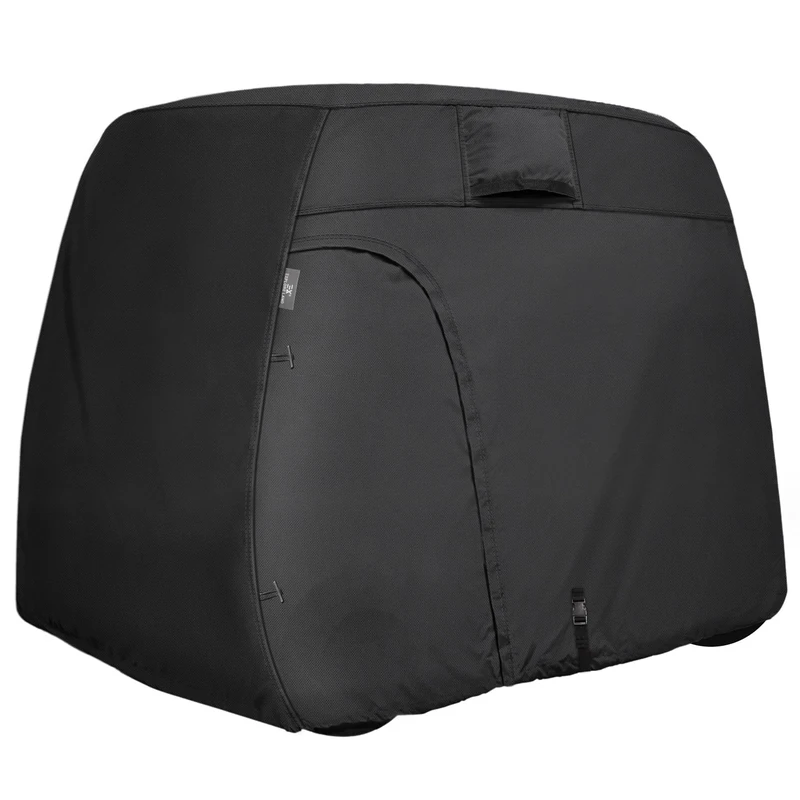 Explore Land 600D Waterproof Golf Cart Cover Fits for Most Brand 2 Passengers Golf Cart (Black)