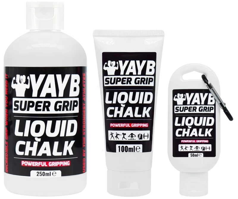 LIQUID CHALK | YAYB | Powerful Hand Grip | Sweat-Free Hands Gym | Weight Lifting, Rock Climbing, Gymnastics, Weightlifting, Pole Dancing, Bouldering, Powerlifting, Strongman, Dry, Sports (8x 250ml)