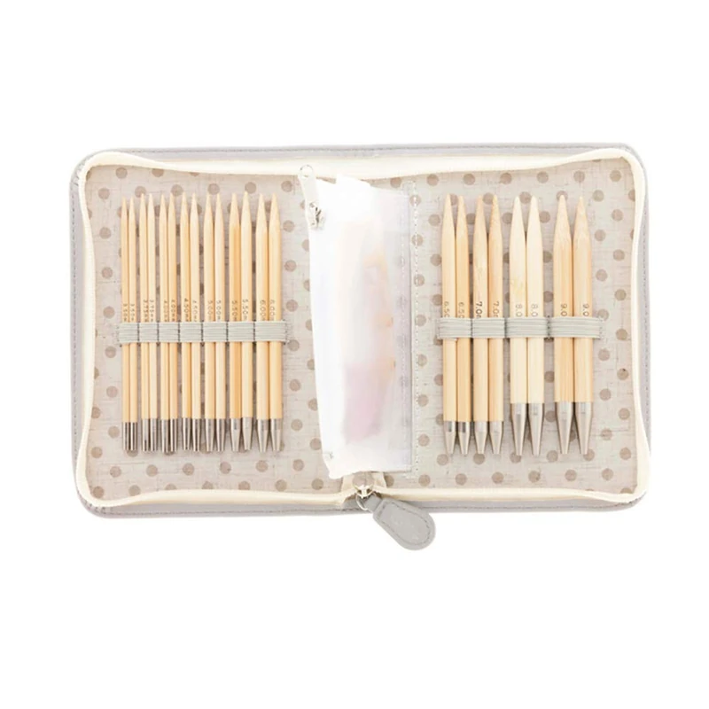 Tulip CarryC Long Interchangeable Bamboo Knitting Needle tip - 1 piece, Grey