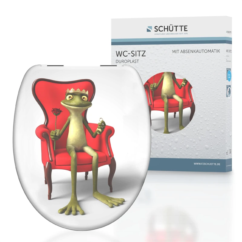 SCHÜTTE Frog King 82190 Duroplast Toilet Seat with Soft-Close Mechanism