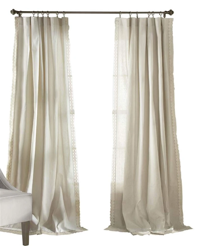 Lush Decor Rosalie Ivory Window Curtain 54 x 120 Pieces
