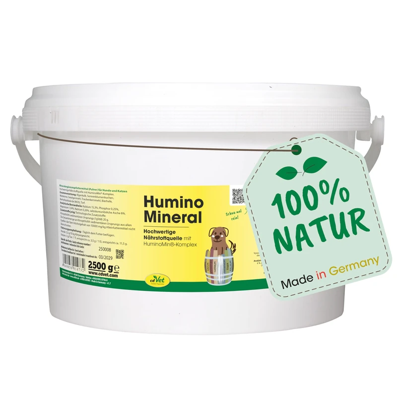 cdVet Naturprodukte HuminoMineral 2,5 kg - Dog, Cat - mineral feed - gastrointestinal regulation - vitamin + mineral donor - high zinc + magnesium content - cell protection - health -