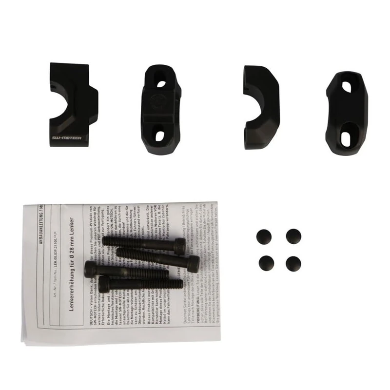 SW-MOTECH Bar Riser for Ř 28 mm Handlebar H=30 mm. Black