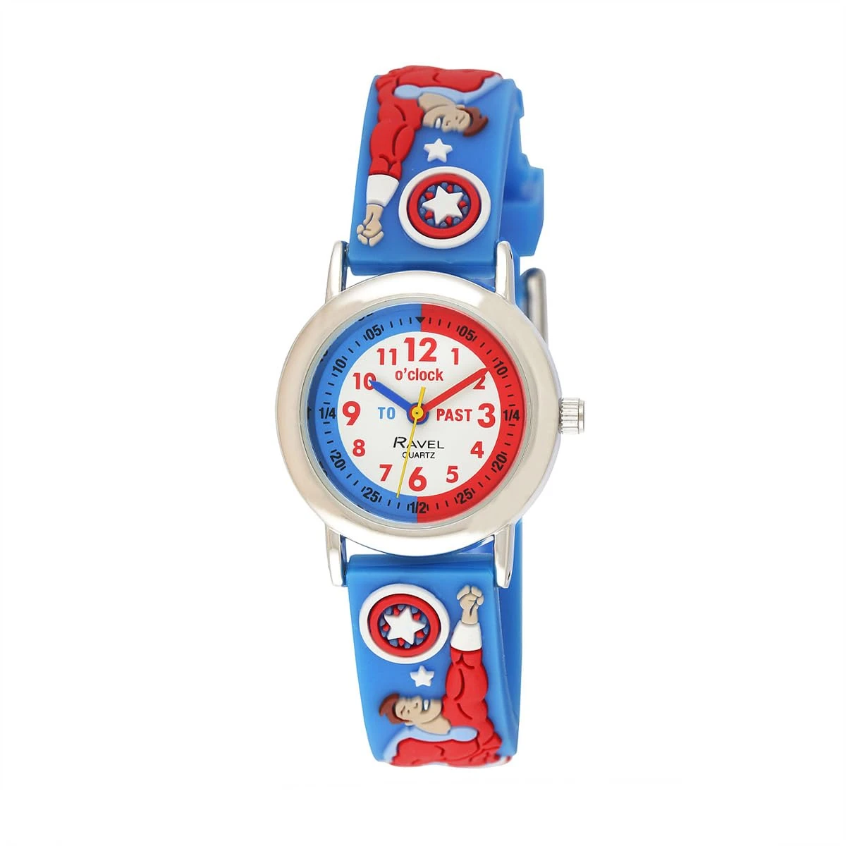Ravel Boy's Blue Superheroes Time Teacher Watch