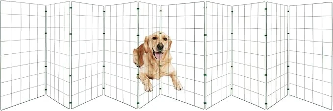 Conka Pets – Outdoor Dog Fence – Wire Garden Barrier for All Sized Dogs – 1 Metre High – 10cmx12cm Mesh Stops Dogs from Jumping - Portable, Strong, Durable and Foldable - Covers 5ft/1.5 Metre Gap