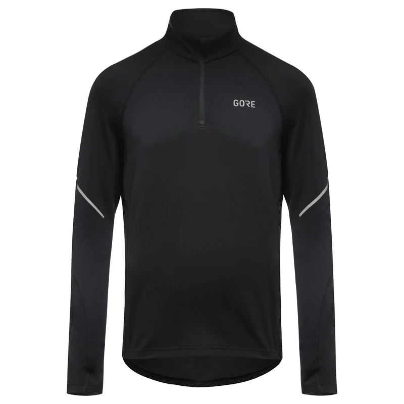 GORE WEAR Men's Long-sleeved Shirt, Multisport, With Zipper, Black, XL