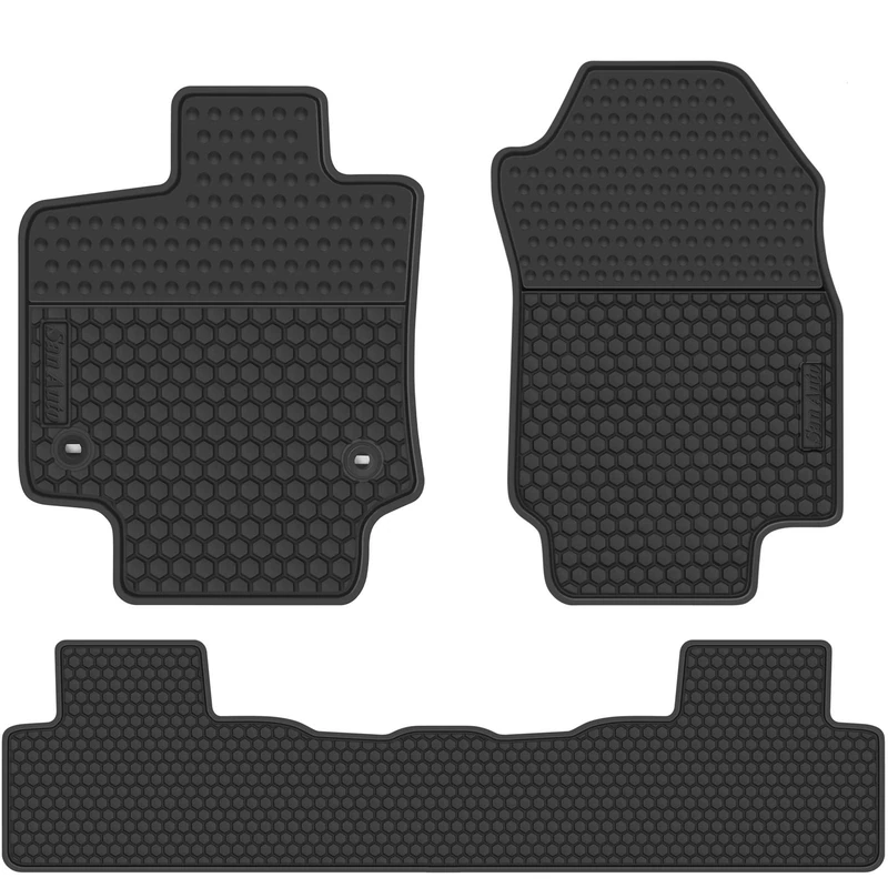 San Auto Car Floor Mats Custom Fit for Toyota RAV4 2019 2020 Full Black Rubber Car Floor Liners Set All Weather Protection Heavy Duty Odorless