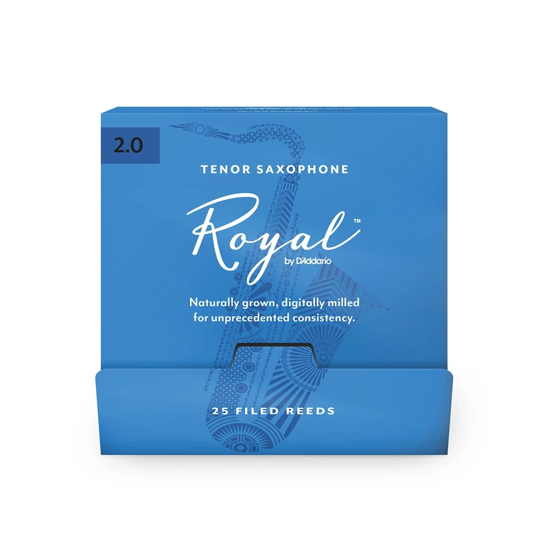 D'Addario Royal Organic Tenor Saxophone Reeds, Strength 2.0, Bulk 25