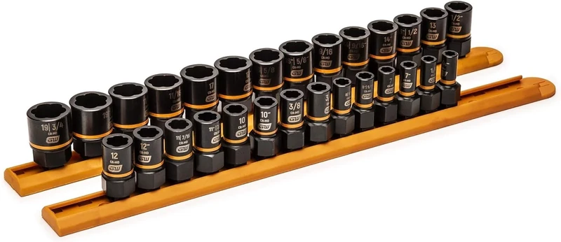 GearWrench 84784 1/4", 3/8" Drive Bolt Biter Impact Extraction Socket Set, 28 Pc.
