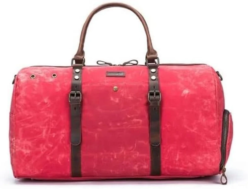 Della Q Canvas Weekender - Travel Bag for Knitting or Crocheting Projects, Salmon, 55.9 x 30.5 x 25.4cm - 1 Piece - Image 1