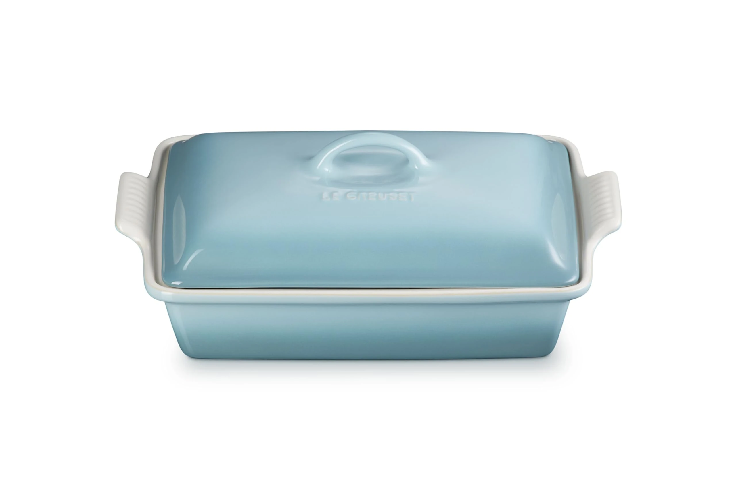 Le Creuset Stoneware Heritage Covered Rectangular Casserole, 4 qt. (12" x 9"), Sea Salt