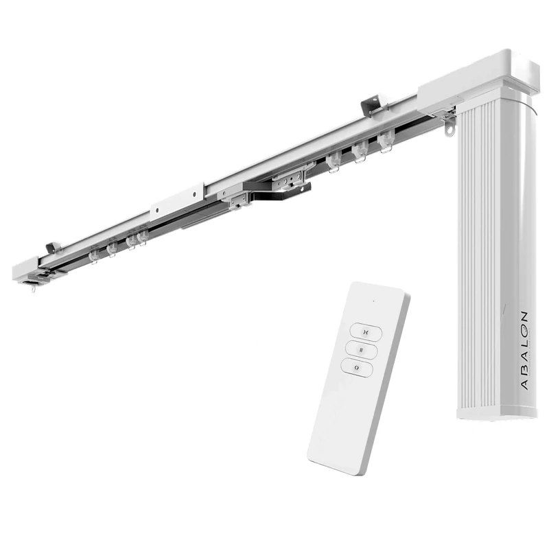 ABALON Motorized Track for Curtains With Remote Controller, 1 to 6 meters, Aluminum; White, Electric Curtain Tracks, Motorized Curtain Track (DIY)