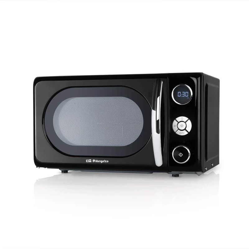 Orbegozo MIG 2044 Microwave with Grill, 20-Litre Capacity, 10 Power Levels, 8 Preconfigured Automatic Menus, Multi-Function Cooking System, Digital LED Display, 700 W, Steel, Black