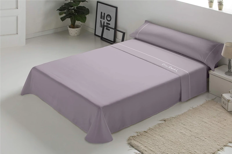 Pierre Cardin Arcadia Sheet Set, Cotton Percale 180 threads, Mauve, Cama 200 cm
