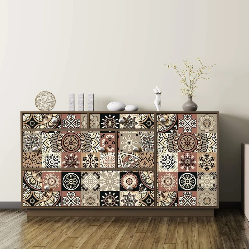 Ambiance Sticker Self-Adhesive Furniture and Tables Tile Stickers for Kitchen and Living Room Decoration Elisabetah - Pack of 60 Stickers of 20 x 20 cm