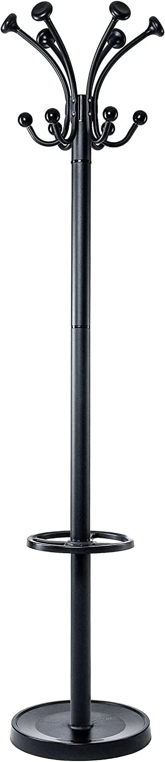 MAUL MAULnubis Coat Stand | Modern and Stable Standing Coat Rack for Private Use, Office and Reception Rooms | Sturdy Steel Clothes Rack for Jackets | Black