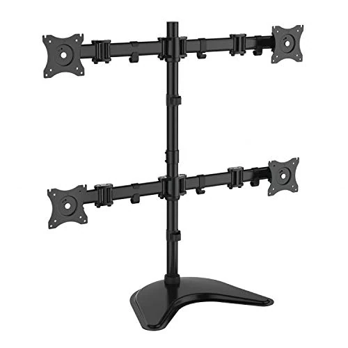 SBOX LCD-F048 Table Stand with Articulated Arms for 4 Screens/Monitors 13 to 32 Inches, VESA 75 x 75 and 100 x 100, Tilt and Swivel 32 kg