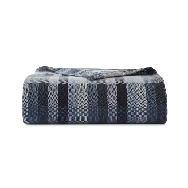 Eddie Bauer Blanket, Cotton, Blue, King