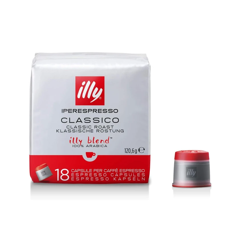 illy Coffee, Classico Espresso Coffee Capsules, Medium Roast, 100 Percent Arabica Coffee Beans, Bulk Pack of 6 x 18 Capsules - Image 1