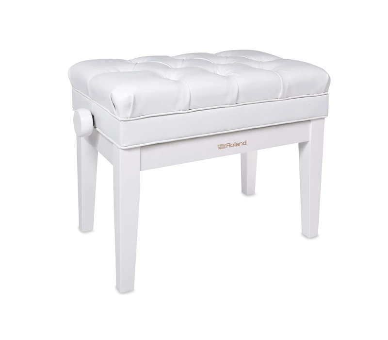 ROLAND Rpb-500Pw Piano Bench with Storage Compartment, Vynil Seat, Colour: Polished White