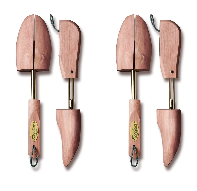 Woodlore Women’s Shoe Trees Adjustable 2-Pack (For 2 pair of Shoes), Aromatic Cedar Wood, USA Made brown Size: Small Fits Sizes 5-7.5