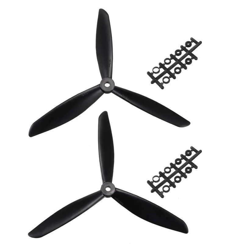 sourcing map 8045 RC Propellers 8x4.5" 3-Vane Nylon Pair+Adapters
