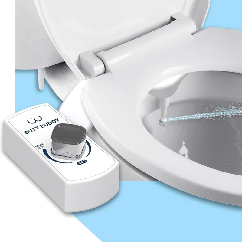 Butt Buddy - Bidet Toilet Seat Attachment & Fresh Water Sprayer (Easy to Install, Universal Fit, No Plumbing or Electricity Required | Self-Cleaning Nozzle, Adjustable Pressure Control, USA Stock)