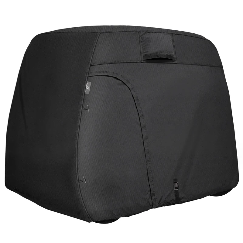 Explore Land 600D Waterproof Golf Cart Cover Fits for Most Brand 4 Passengers Golf Cart (Black)