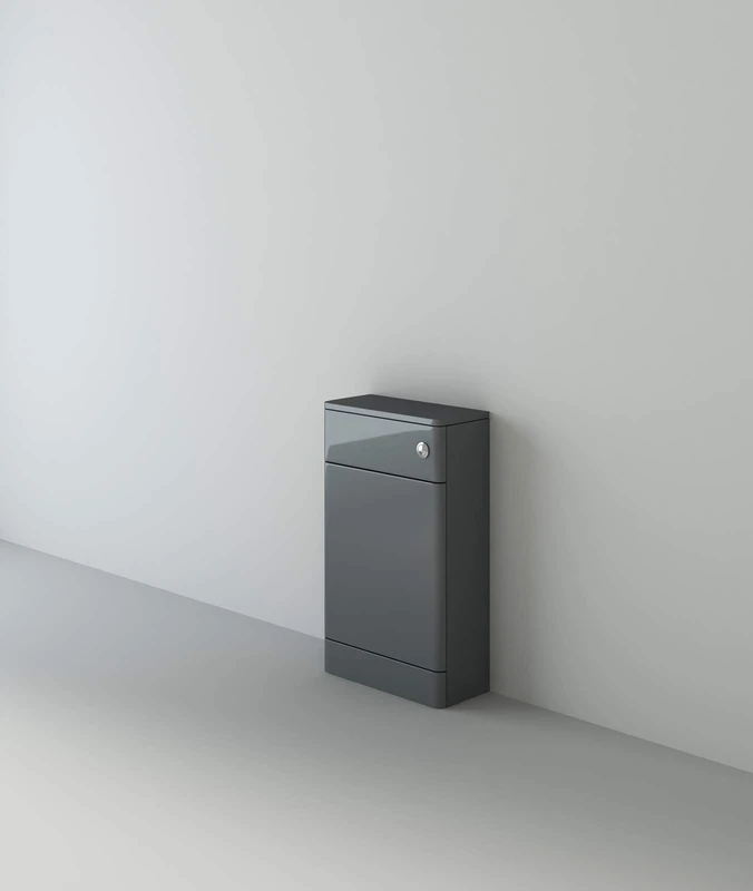 VeeBath GWC500 Cyrenne Floor Standing WC Back to Wall BTW Toilet Cabinet with Open Access Cistern Unit-500mm, Anthracite Grey