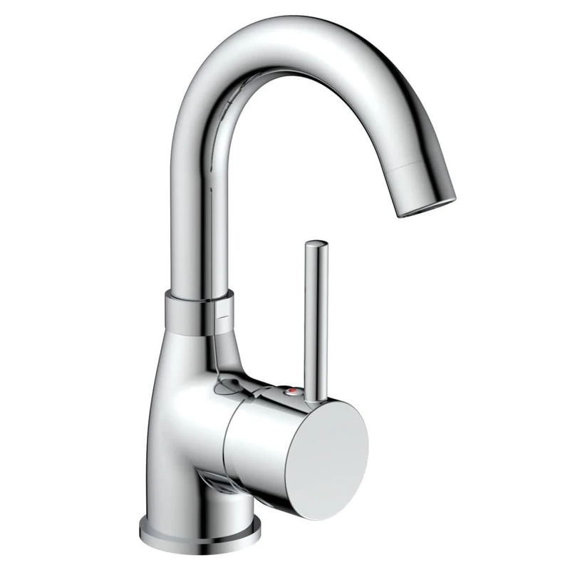 EISL NI075FUTCR Futura Washbasin Tap Fitting with Energy-Saving Function Cold Start Curved Spout Chrome