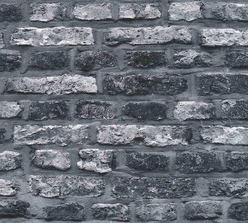 A.S. Création Brick Wallpaper Elements Non-Woven 10.05 m x 0.53 m Grey Black Made in Germany 362812 36281-2