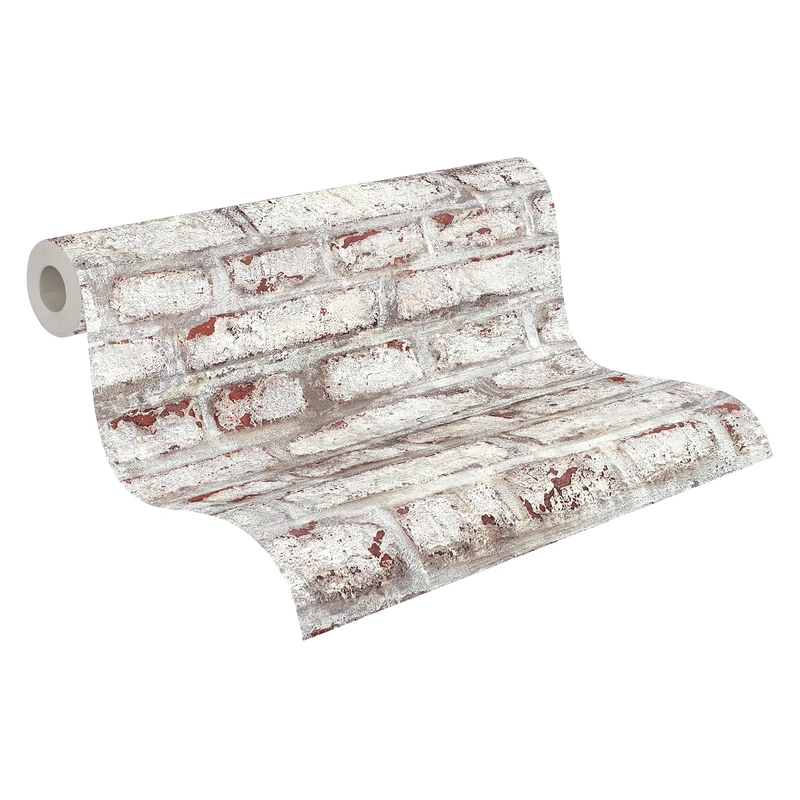 A.S. Création Brick Wallpaper Elements Non-Woven 10.05 m x 0.53 m White Brown Grey Made in Germany 362801 36280-1