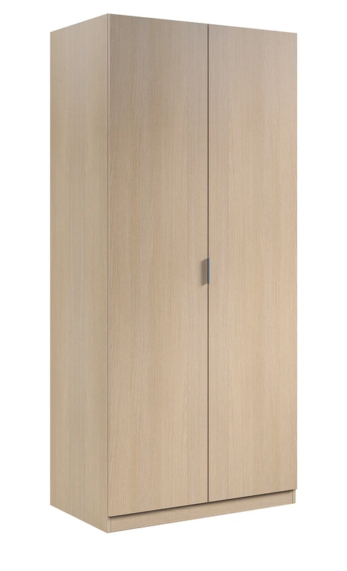 Dmora - Cloakroom Orange, Bedroom wardrobe with 2 hinged doors, Bedroom furniture with 1 shelf and clothes rail, 82x52h180 cm, Oak