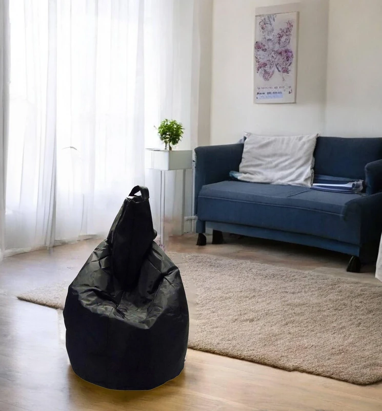 Esidra Talamo Italia - Solid color bean bag, black color, Measurements 80 x 120 x 80 cm