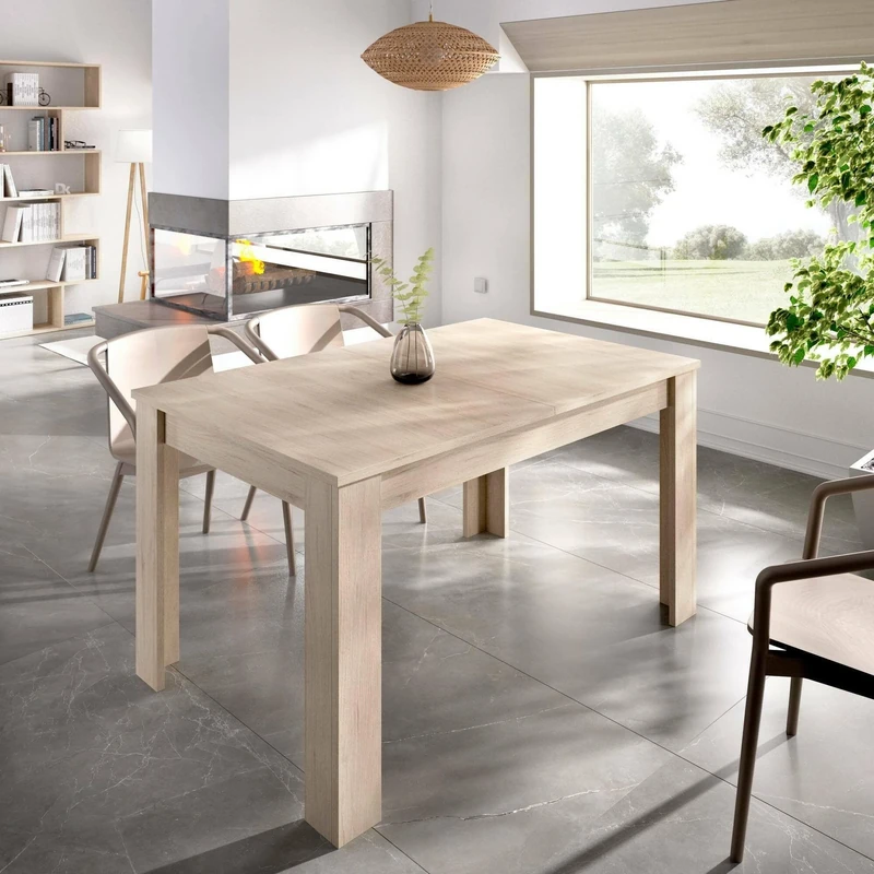 Dmora - Extendable table Caladora, Multiposition extendable console, Dining table with extension, 140/190x90h77 cm, Oak