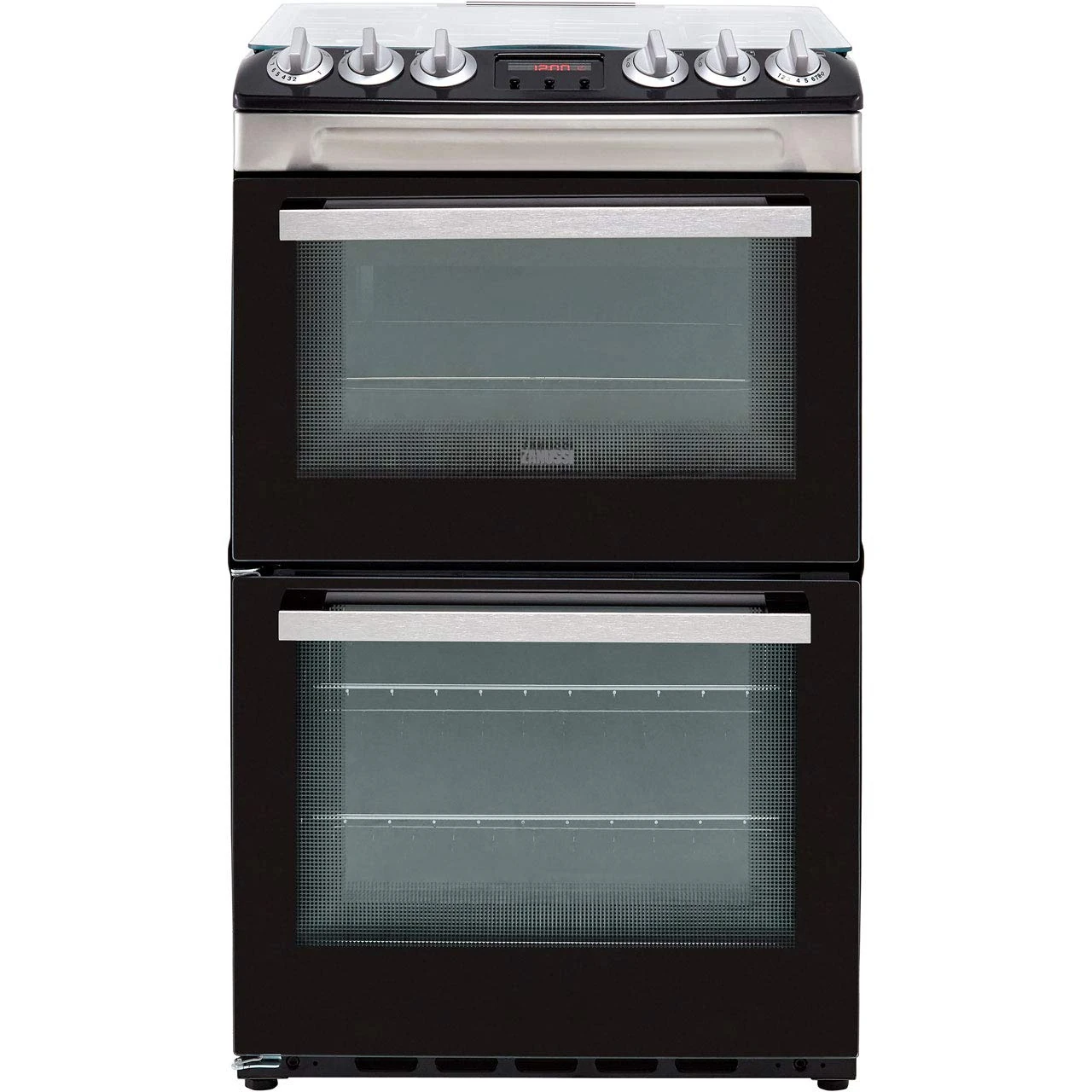 Zanussi Double Cavity and Gas Oven ZCG43250XA, 55x60 cm, 83L and 36L Capacity, Catalytic Self-Cleaning Technology, Instant Heat, Stylish Glass Lid, Gas Cut-off Safety, Multi-zone Oven, Stainless Steel