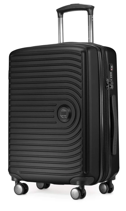 Hauptstadtkoffer - MITTE - Hand Luggage, Cabin Trolley with Extension, TSA, 4 Double Wheels, 55 cm, 55 liters, Black