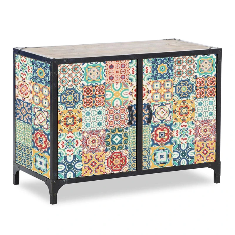 Ambiance Sticker Self-Adhesive Furniture and Tables Tile Stickers for Kitchen and Living Room Decoration Oriano - Pack of 60 Stickers of 20 x 20 cm