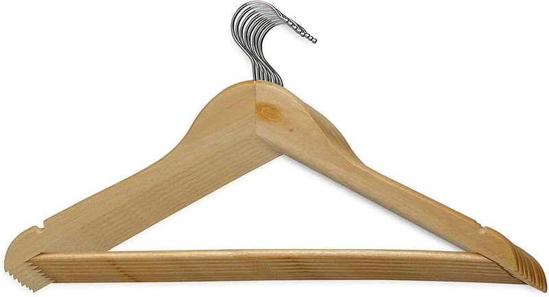 MAUL Wooden Hangers Modern Wooden Hangers in Classic Design Sturdy and Durable Hangers for Jackets Shirts and Trousers Made of Beech Wood Natural Set of 8