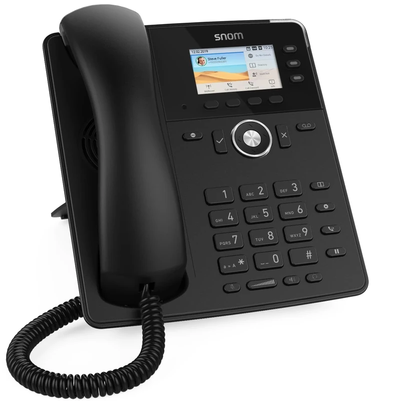 Snom D717 Global Desk Telephone (3 self-Labelling Function Keys,Color High-Resolution TFT Display,Integrated Light Sensor,PoE IEEE 802.3af),Black,00004397