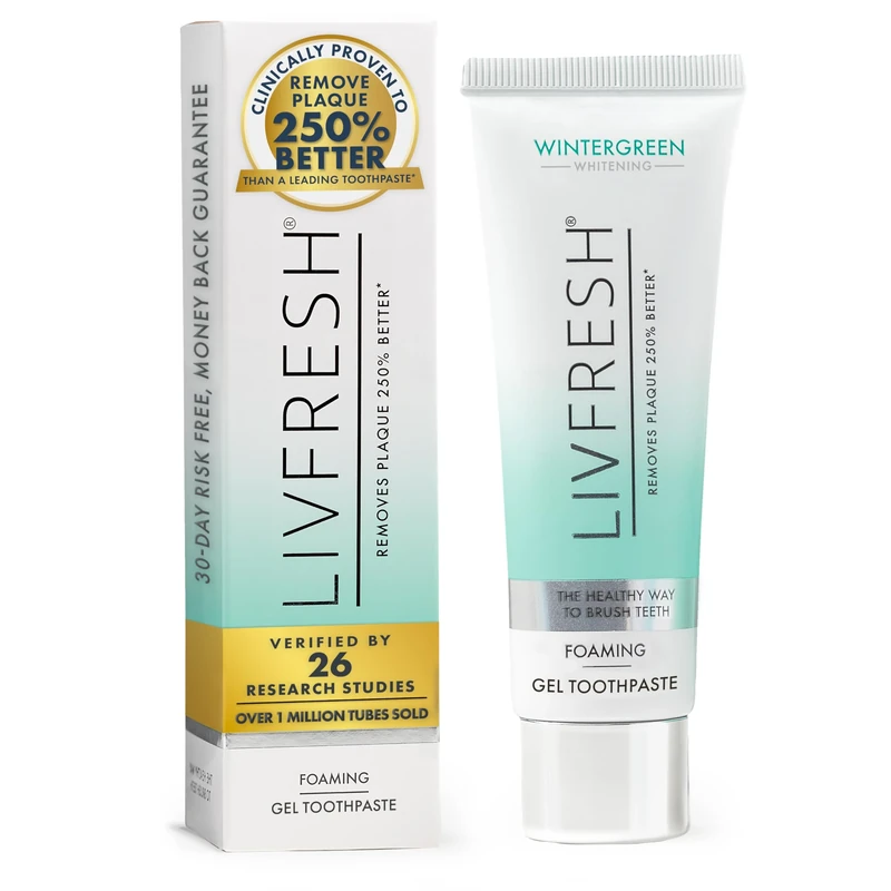 LIVFRESH Wintergreen Toothpaste Gel - Proven Plaque & Tartar Control