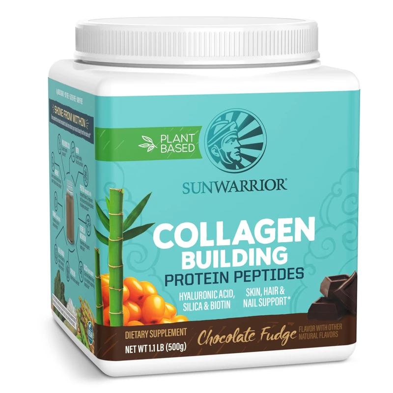 Sunwarrior Collagen Building Protein Peptides, Chocolate Fudge, 500 g - Image 1