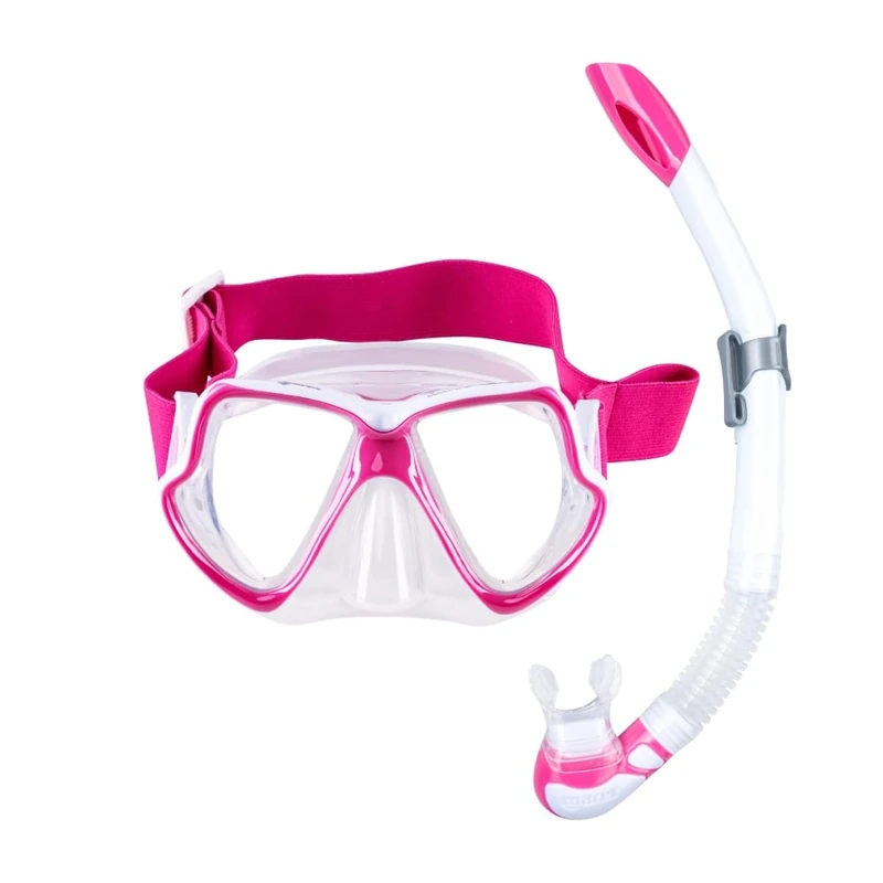 Mares Wahoo Neon Combo - Adult Snorkelling Set with Silicone Mask, Semi-Dry Snorkel with Valve, Ideal for Underwater Exploration