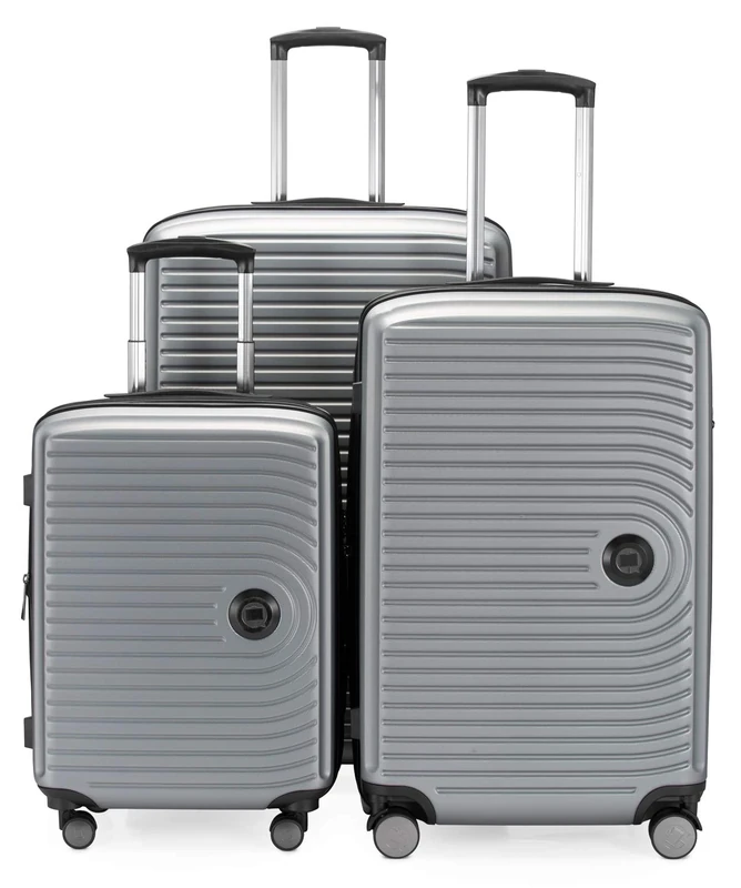 Hauptstadtkoffer Mitte - Set of 3 Suitcases - Hand Luggage Suitcase 55 cm, Medium Suitcase 68 cm + Large Travel Suitcase 77 cm, Hard Shell ABS, TSA, Matt Silver