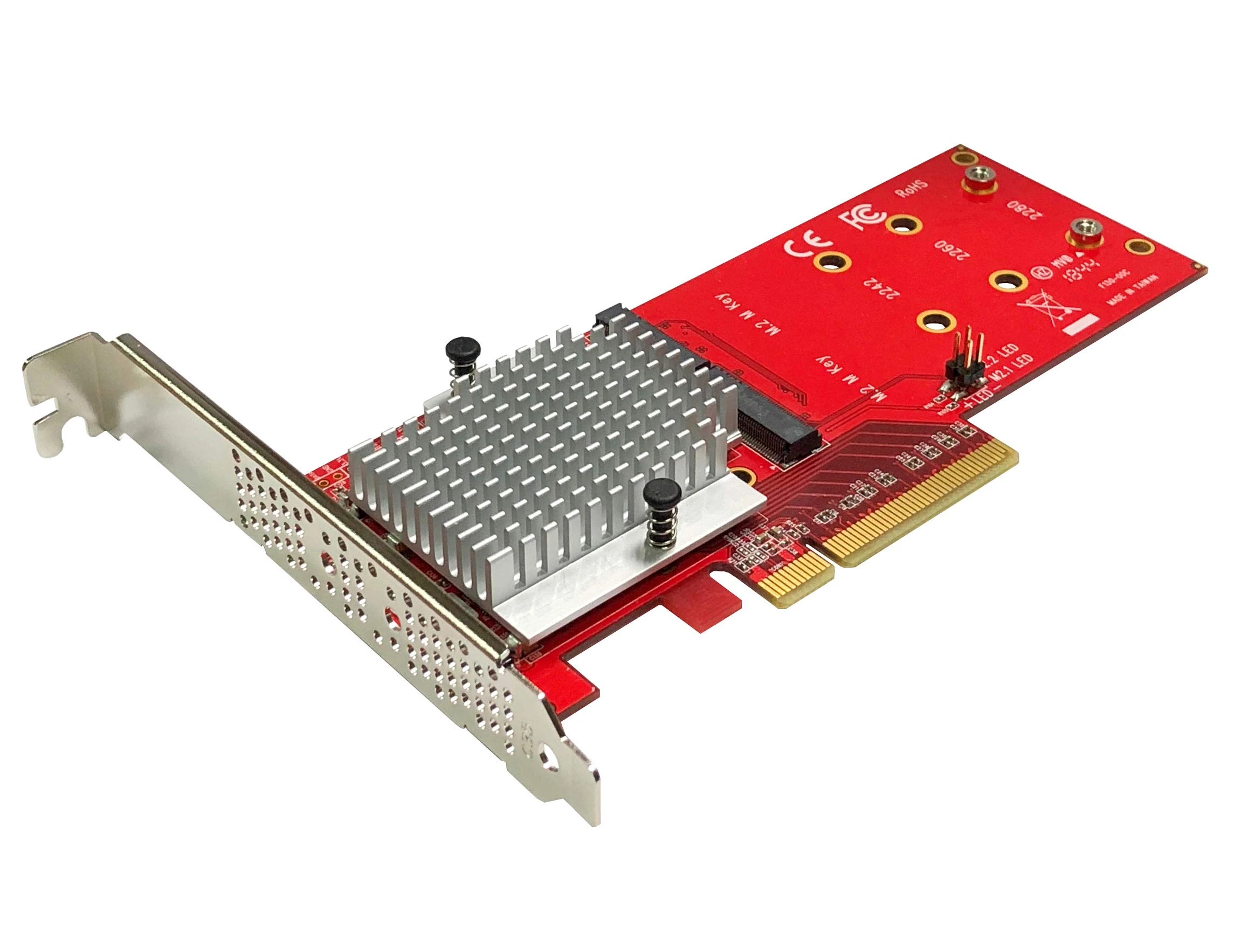 Ableconn PEXM2-130 Dual M.2 PCIe NVMe SSD Adapter Card - PCI Express 3.0 x8 / x16 Support 2X M.2 NGFF (M-Key) PCIe NVMe SSD for Mac & PC (ASMedia ASM2824 Switch) - PCIe NVMe Adapter Dual